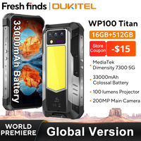 【World premier】Oukitel WP100 Titan Rugged Phone 33000mAh 66W Charger 200MP Camera Built-in Projector Camping Light CellPhone