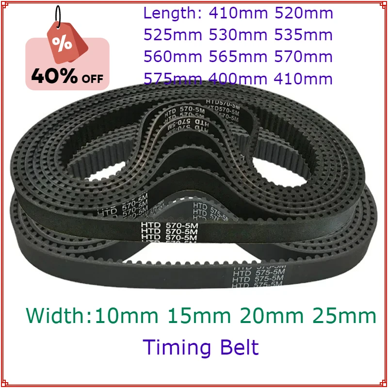 

3PC Drive Timing Belt HTD 560-5M 565-5M 570 575-5M 5M Pitch 5mm 10 15 20 25mm Width 520 -5M 535-5M 525-5M 535