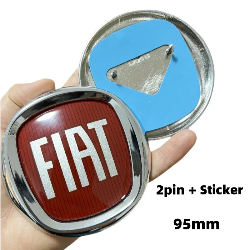 1pcs 95mm/120mm Fiat Front & Rear Badges - 2/3-Pin Emblems for Fiat 500, Panda, Punto, Grande Punto, Doblo, Ducato - view 4