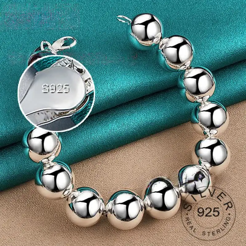 Silver Color Exquisite Solid Chain Bracelet Fashion Charm Women Men Solid Big Ball Wedding Cute Simple Models Jewelry Bracelets