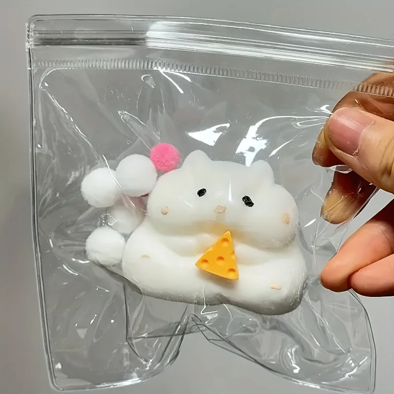 1 Stück süßes Käse-Hamster-Plüschtier – Soft Squeeze Relax, zweifarbig, weiß und gelb, bezauberndes Hamster-Design mit Käsetasche, P