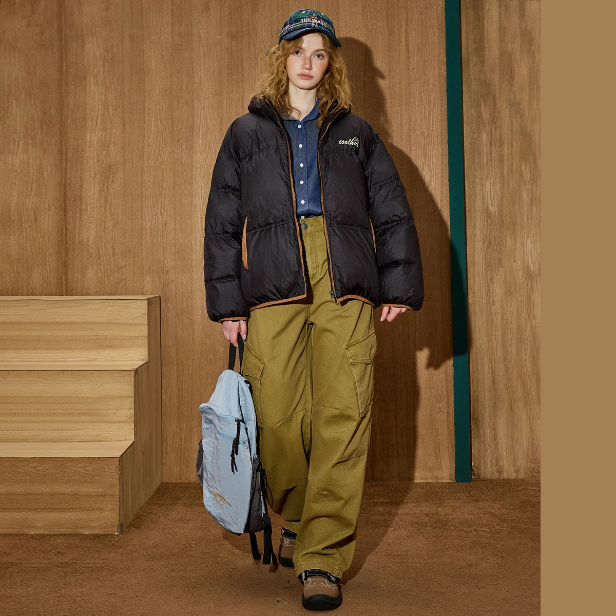 2025 الشتاء المرأة 90% أسفل ملء كتلة اللون سترة منفوخة في الهواء الطلق معطف مقنع دافئ المتضخم سترة عادية رياضي الشارع الشهير #3