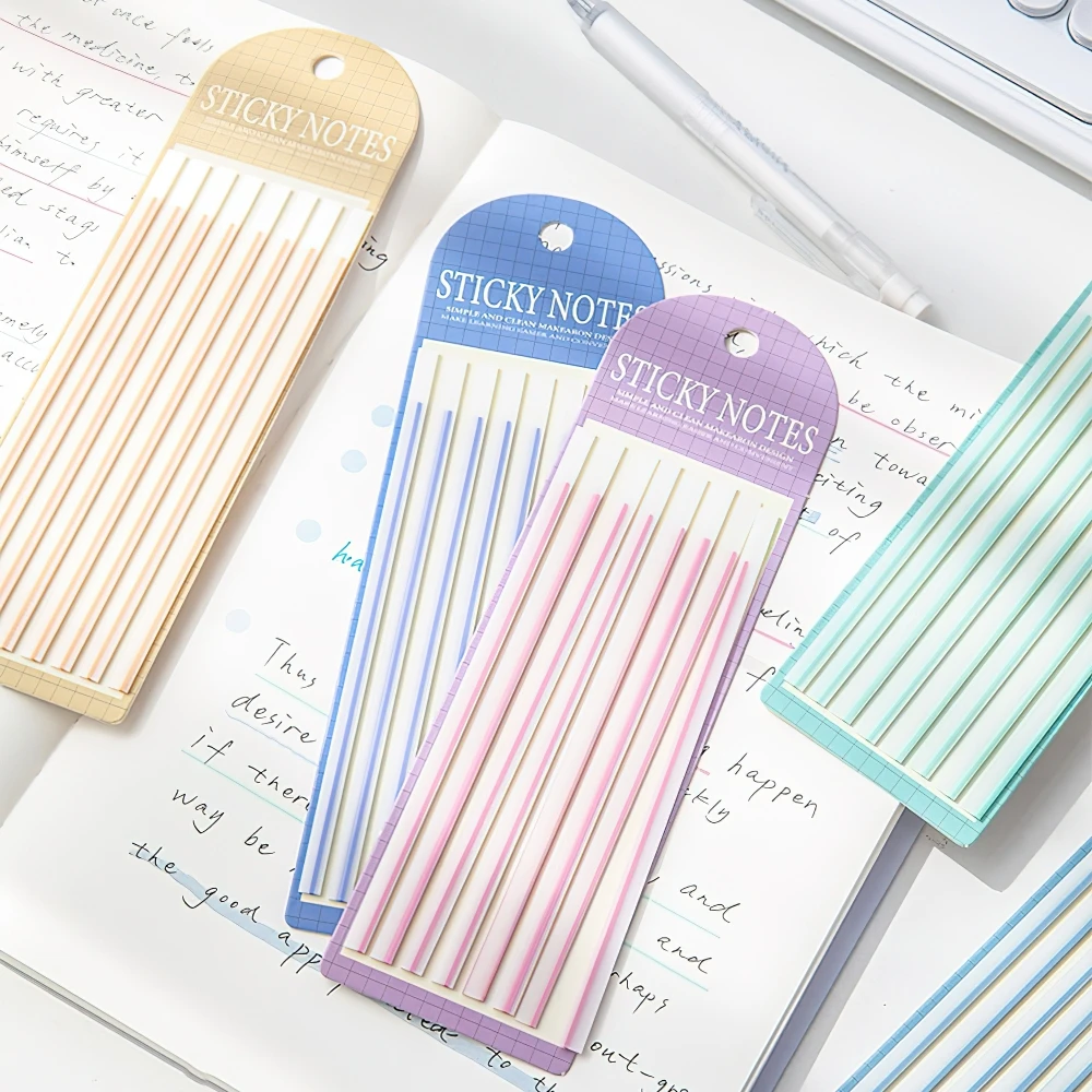 1pcs Macaron Color Sticky Strips 160 Sheets Fluorescent PET Transparent Memo Pad Index Stickers Office A7400