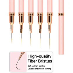 5 Pieces Set Professional Nail Art Liner Brush for Striping Painting Design,Gel Liner Nail Art Brushes for Nails