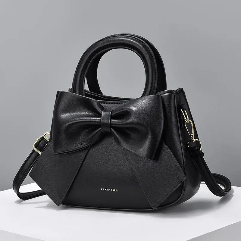 Fashion Casual Handbags for Women Cute Bow PU Handbags Trendy Daily Shoulder Crossbody Bag Underarm Bags Bolsa Feminina