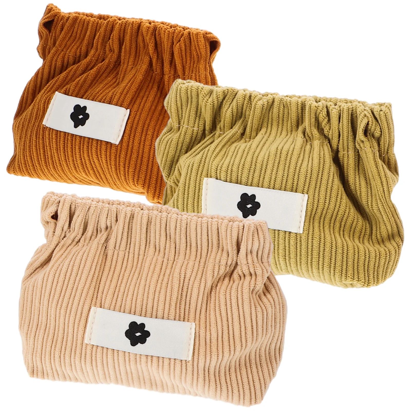 3 stücke Cord Make-Up Tasche Kleine Frauen Tasche Für Lippenstift Münzen Lagerung Reise Veranstalter Geldbörse Eitelkeit Beutel