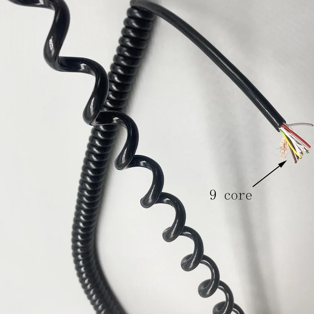 

9-core Spring Wire 26 AWG Signal Wire OD 5MM High Elasticity TPU Spiral Cable Stretch 1 m 2 m 3 m 4m 6m 10m12m