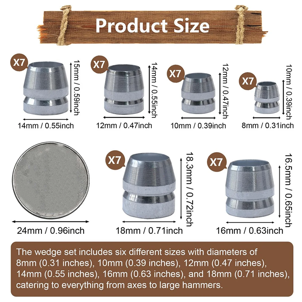 

2025 + 42 шт. круглая ручка, клиновая безопасная ручка, металлический клин, молоток, ручка, клинья, стальной клиновой комплект