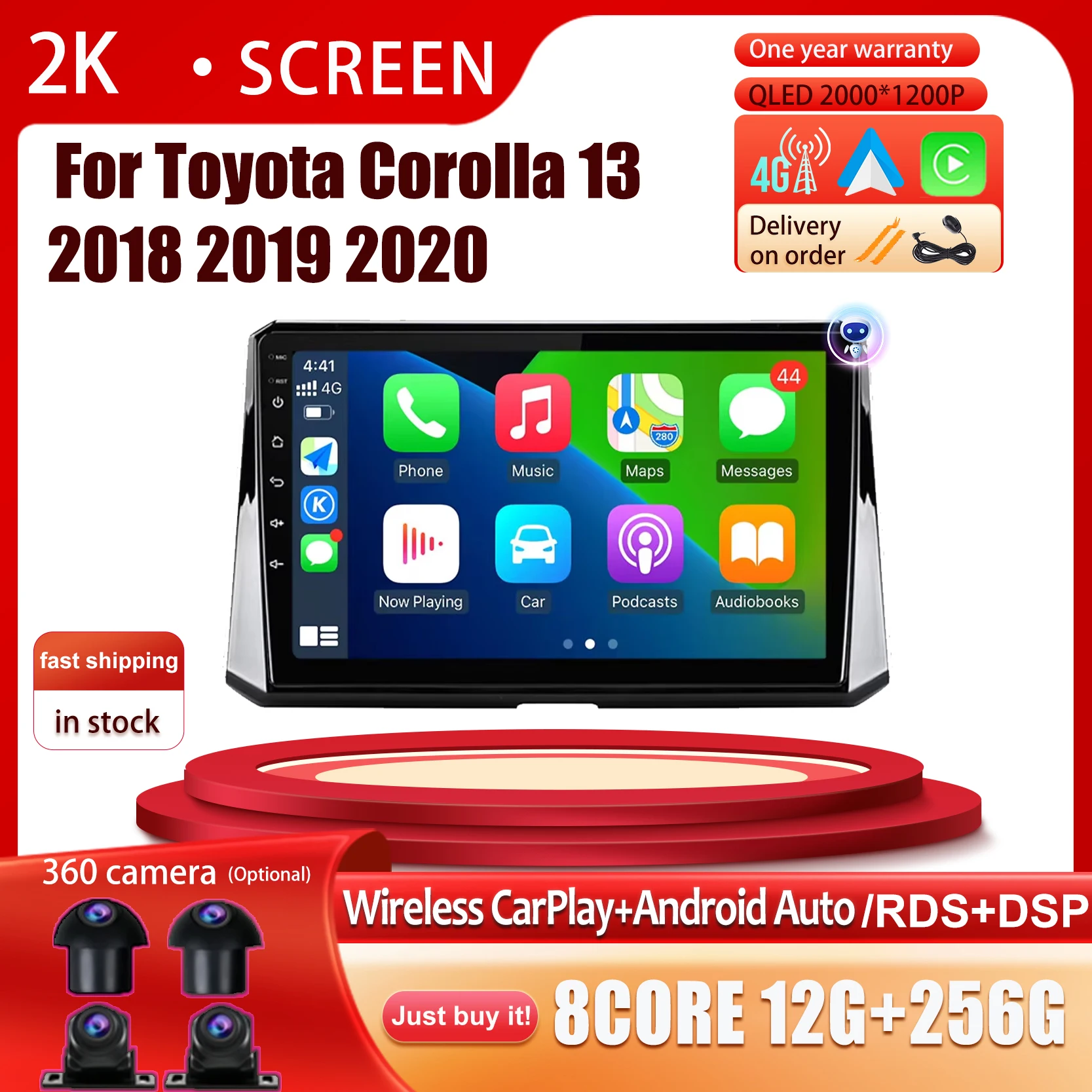 

Android 14 For Toyota Corolla 13 2018 - 2020 Car Radio Multimedia Video Player Navigation Stereo GPS 4G WIFI DSP No 2din DVD