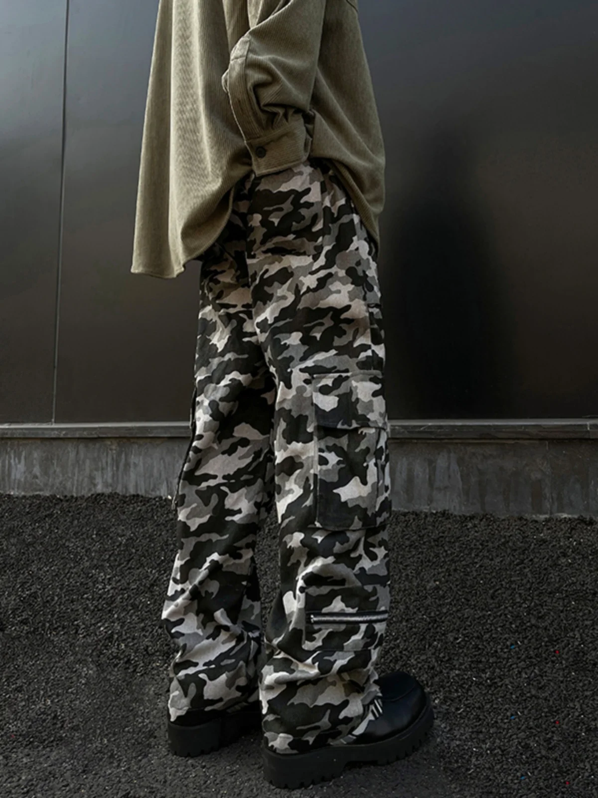 

Камуфляжные рабочие брюки, мужские повседневные брюки прямого кроя, модные красивые мужские брюки в американском стиле ретро, осенний сезон