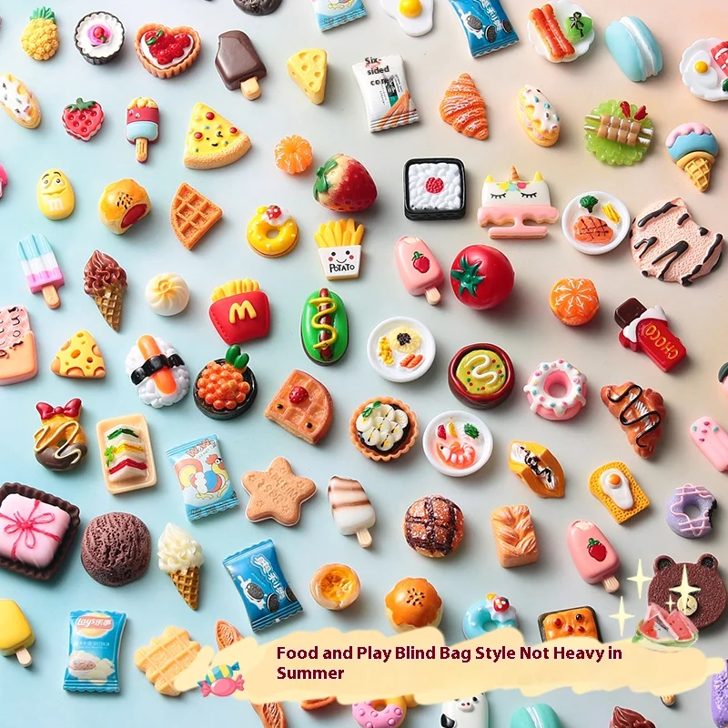 미니 레진 캔디 블라인드 박스 40개, 음식 액세서리, 홈 크래프트 장식, 케이크 블라인드... - 1