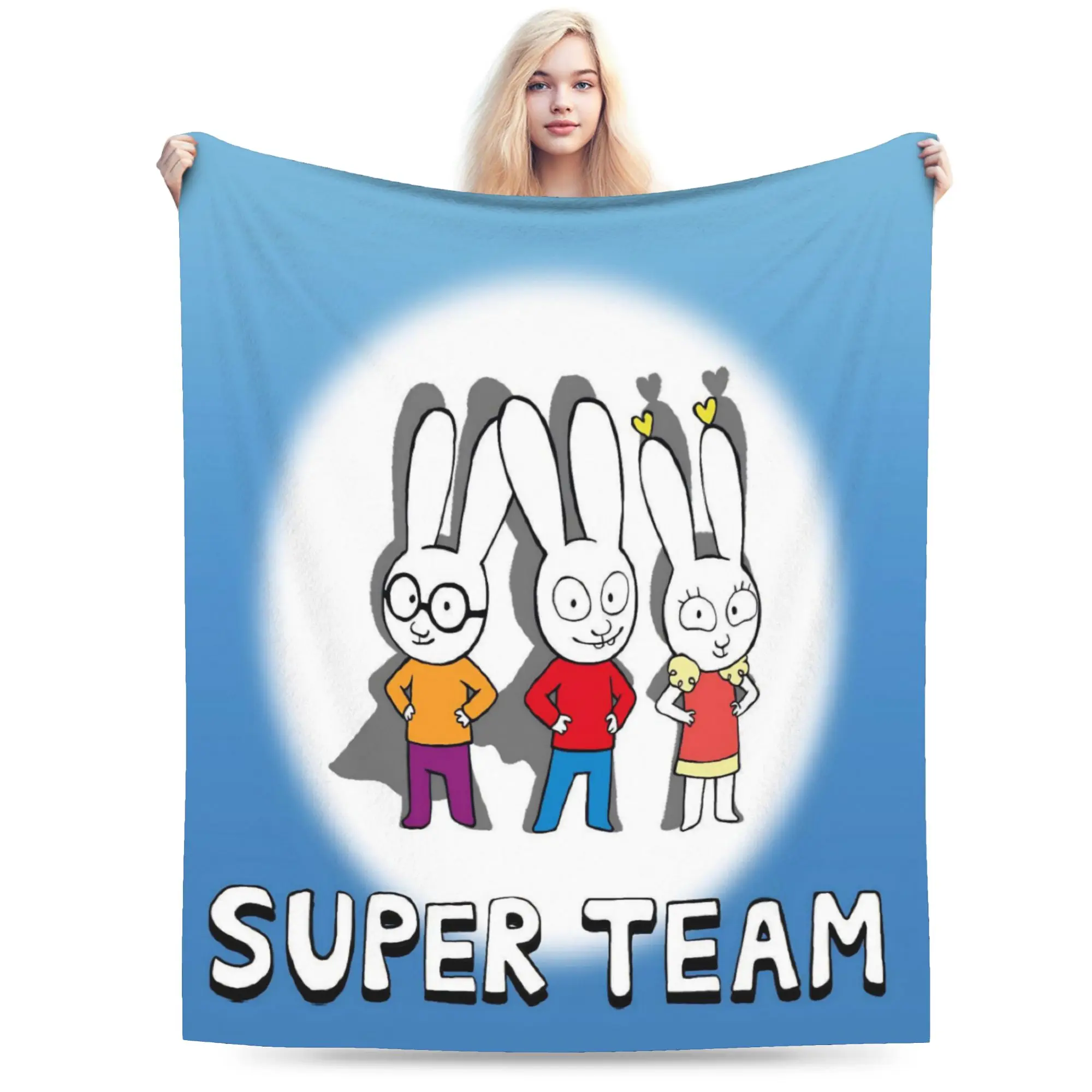 Simon Super Rabbit Blanket Soft Coral Fleece Plush Comfortable Present  Throw Blanket Bedspread