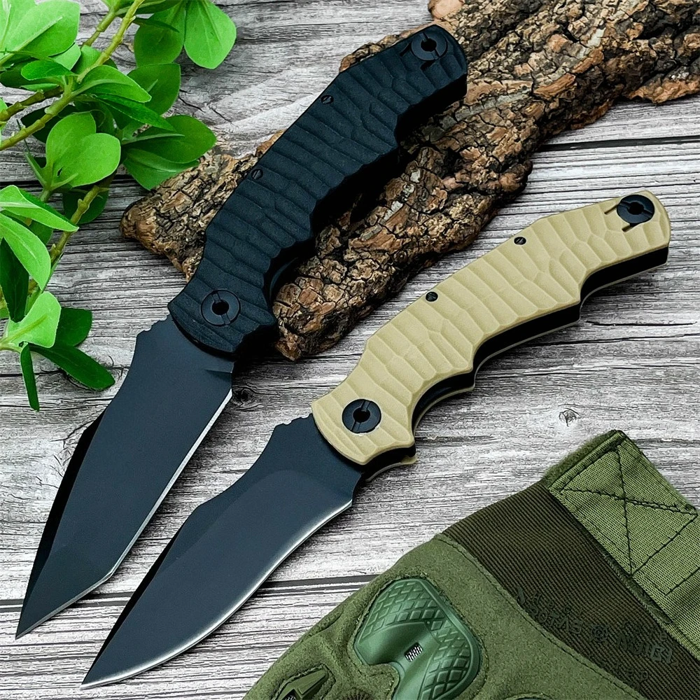 Складной нож Карманный нож EDC с точечным лезвием Танто Одноручный замок с заклепками для большого пальца Компактный складной механизм для улицы