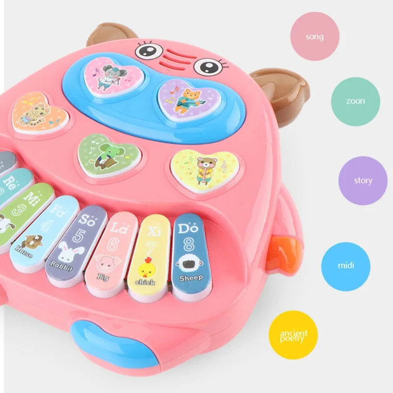 Montessori Baby Musical Instrument Toys Electric Keyboard Flashing Instrument Early Educational Toy Children Piano Music Games