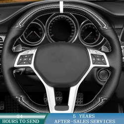 Customized Car Steering Wheel Cover Carbon Fiber Braid For Mercedes-Benz A45 CLA45 C63 E63 CLS63 SLK55 SL 63 65 GLA45 AMG