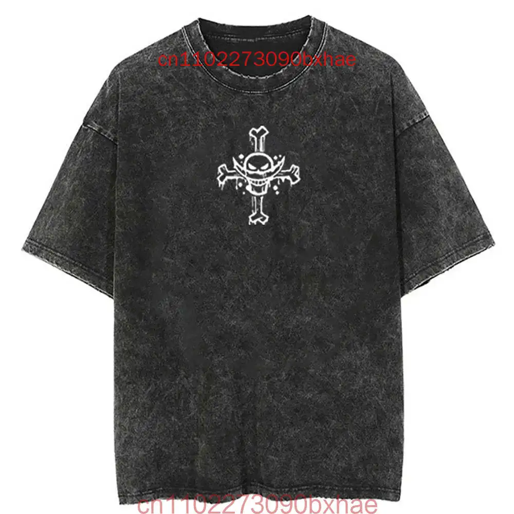 

2026 New Japan Anime One Piece Graphic Washed TShirt Men Oversized Casual T-shirts Harajuku Male Vintage Cotton TShirt
