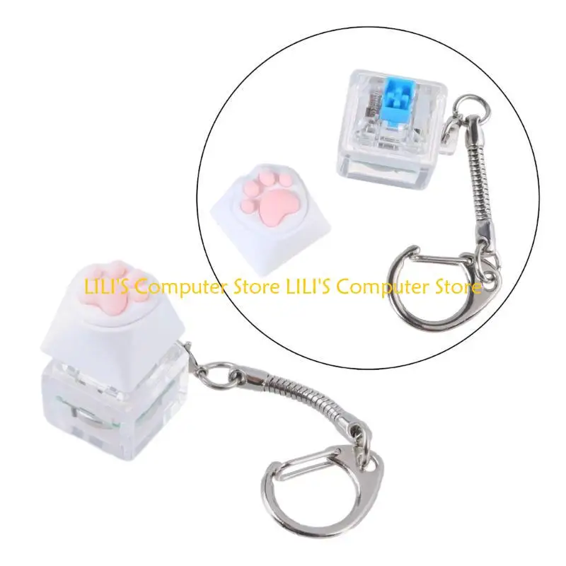 A52B Silicone Cats Paws Mechanical Keyboard Switches Tester Keychain Gift for Adult