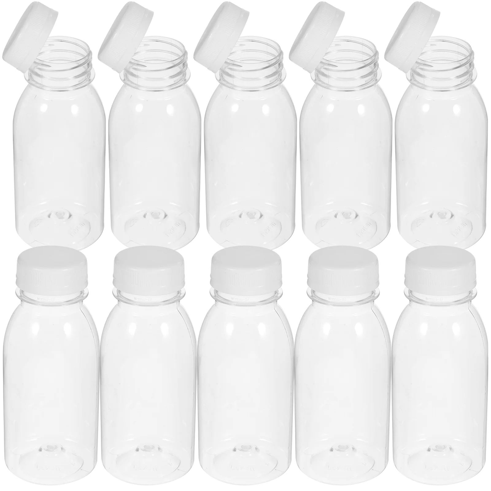 Petite bouteille en plastique réutilisable avec couvercle, pichet pour enfant, pudding, lait frais, yaourt, boissons pour animaux de compagnie, 10 pièces