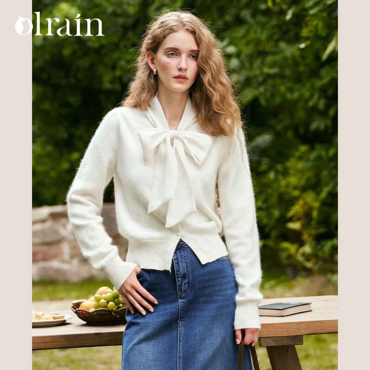 

OLrain Women's Cardigan 2026 Early Spring Knitwear Long Sleeve Casual Office Commute Bow-Tie Knitted Top Woman 2026 N56QM88395