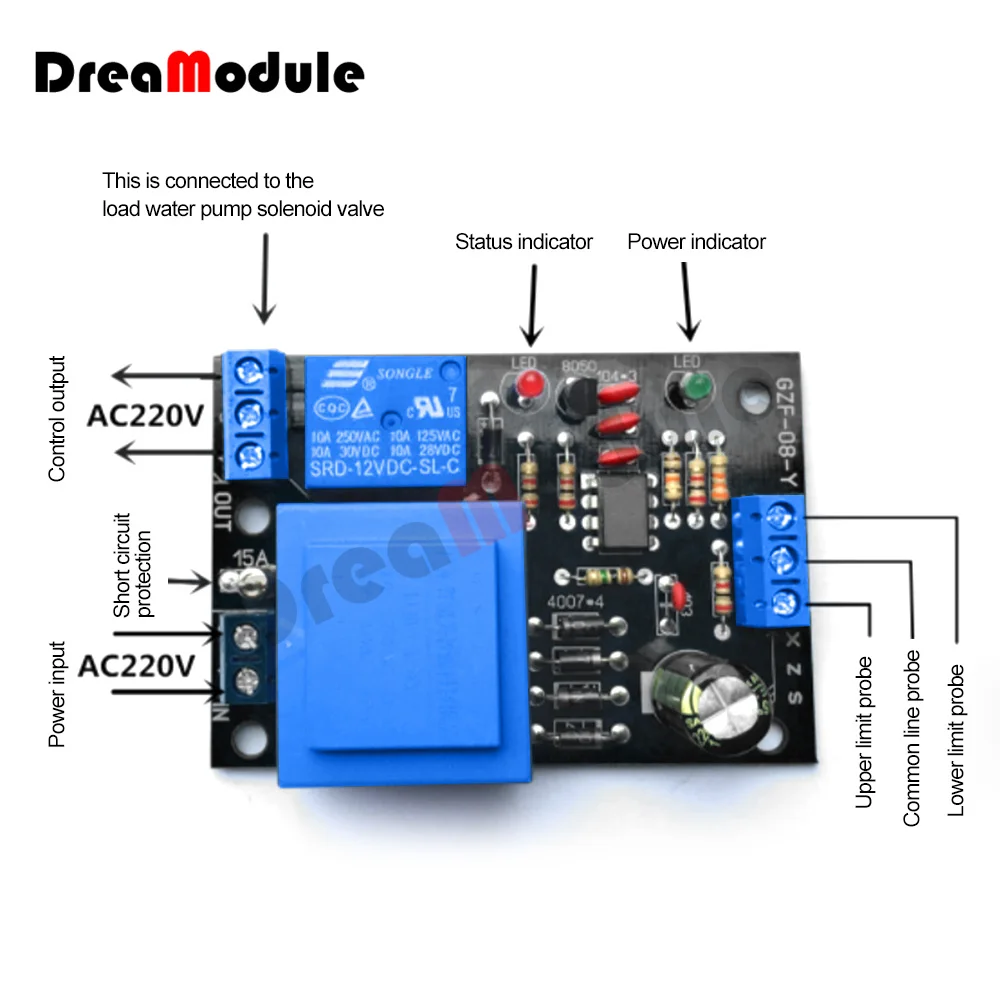 Controlador De Sensor De Nível Líquido, Torre De Tanque De Água, Piscina De Bombeamento Automático, Drenagem De Água, Fonte De Alimentação, CA 220V