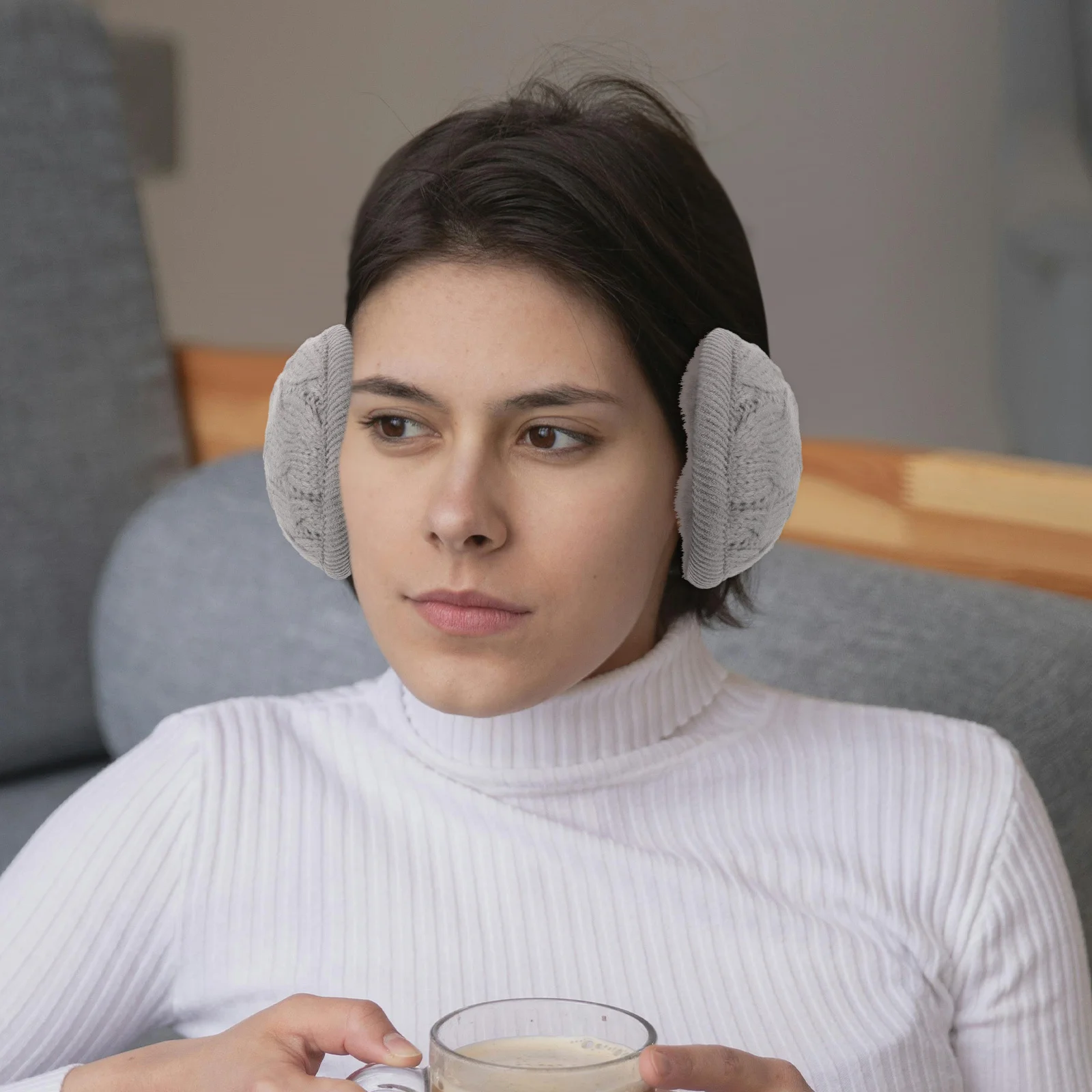 

Ear Muff Winter Earmuff Warm Foldable Knit Ear Warmer Outdoor Sports Fleece Lining Men Women Warm Outdoor Earmuff