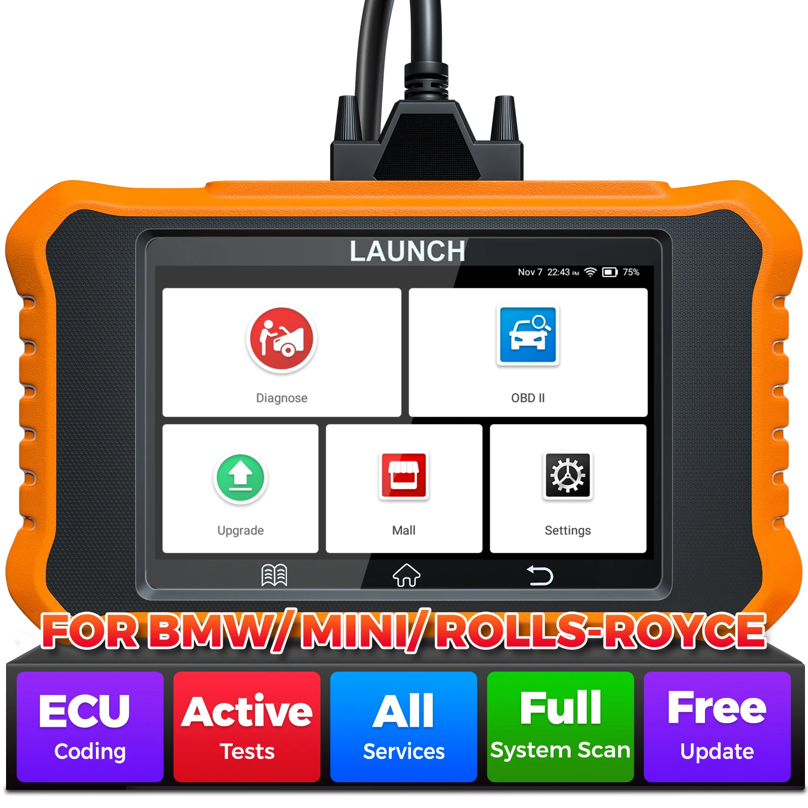 LAUNCH Creader Elite V2.0 for BMW OBD2 Scanner,Full Systems Bi