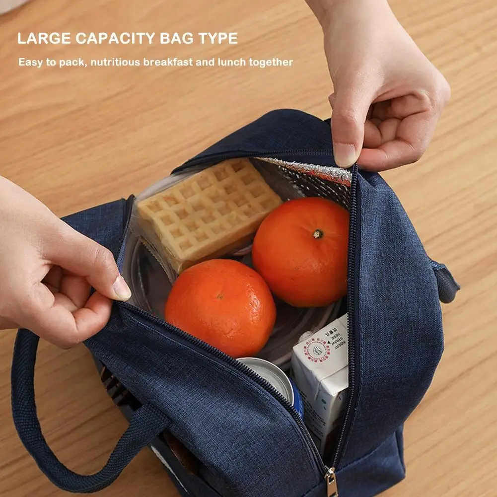 Insulated Lunch Bag Women Kids Cooler Bag Thermal Bag Bags Food Container Pack Canvas Tote Picnic Food Ice Portable E2Y9