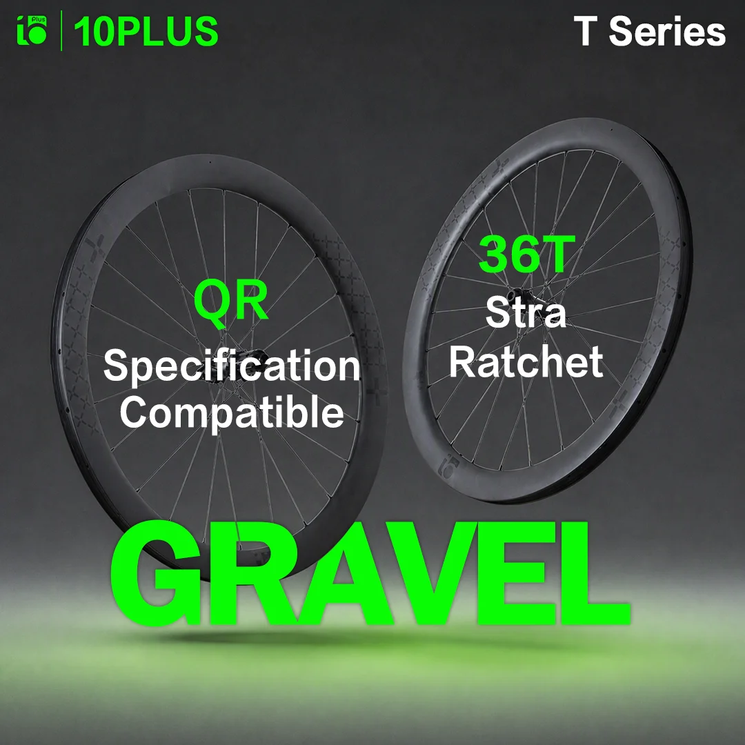 10PLUS T Series 700C Carbon Gravel Wheels Disc Brake Tubeless Center Lock 36T Star Ratchet 38mm 45mm Pillar 1423 Spoke