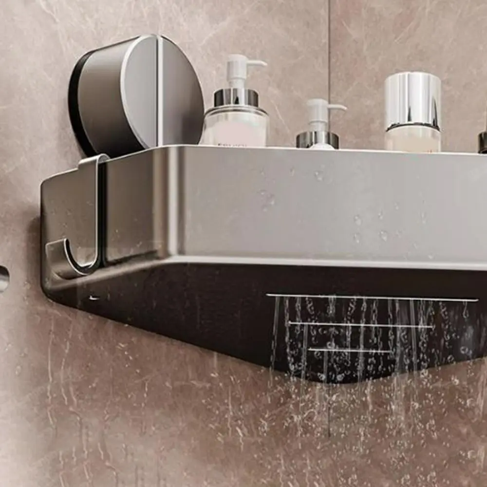 

No Drilling Suction Cup Triangle Storage Rack Space Saving Large Capacity Wall Corner Shelf Strong Load-bearing Removable