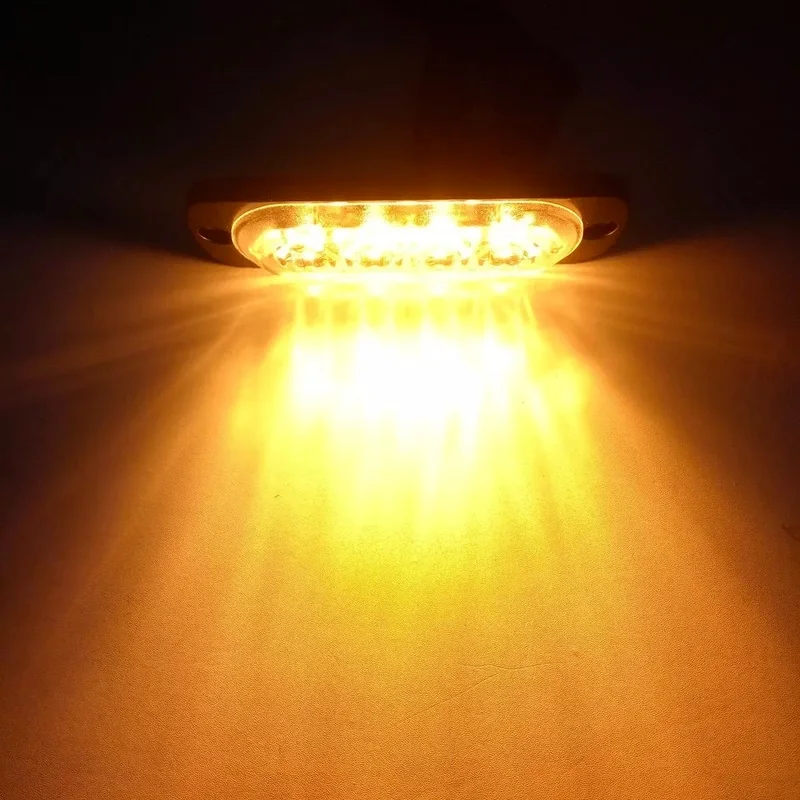 1pcs 4 LED Trailer Marker Light Strobe Warning Traffic Light Grille Flashing Car Beacon Lamp Waterproof Sealed for Truck Side