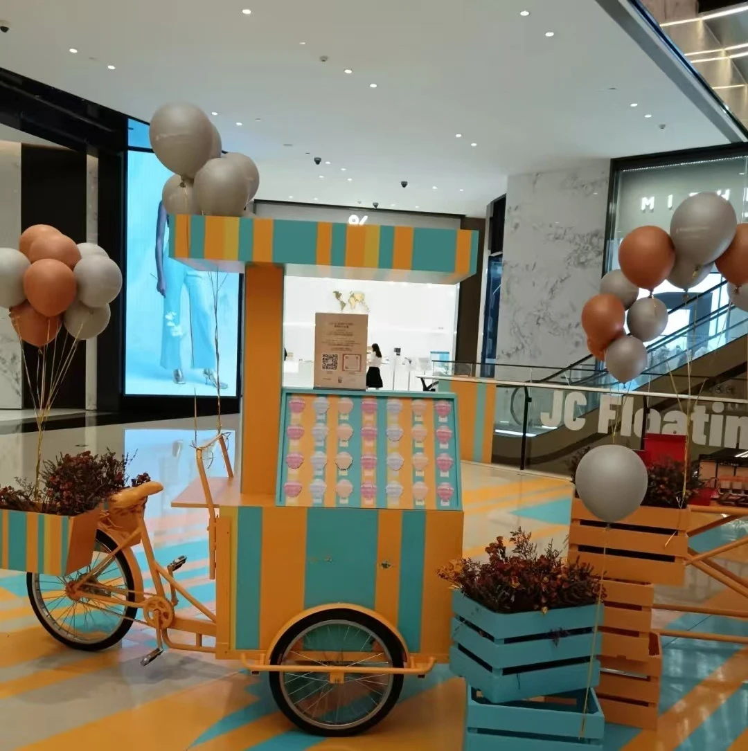 

Customizable stall pedal mobile cruise car coffee snack dessert car night market mobile float