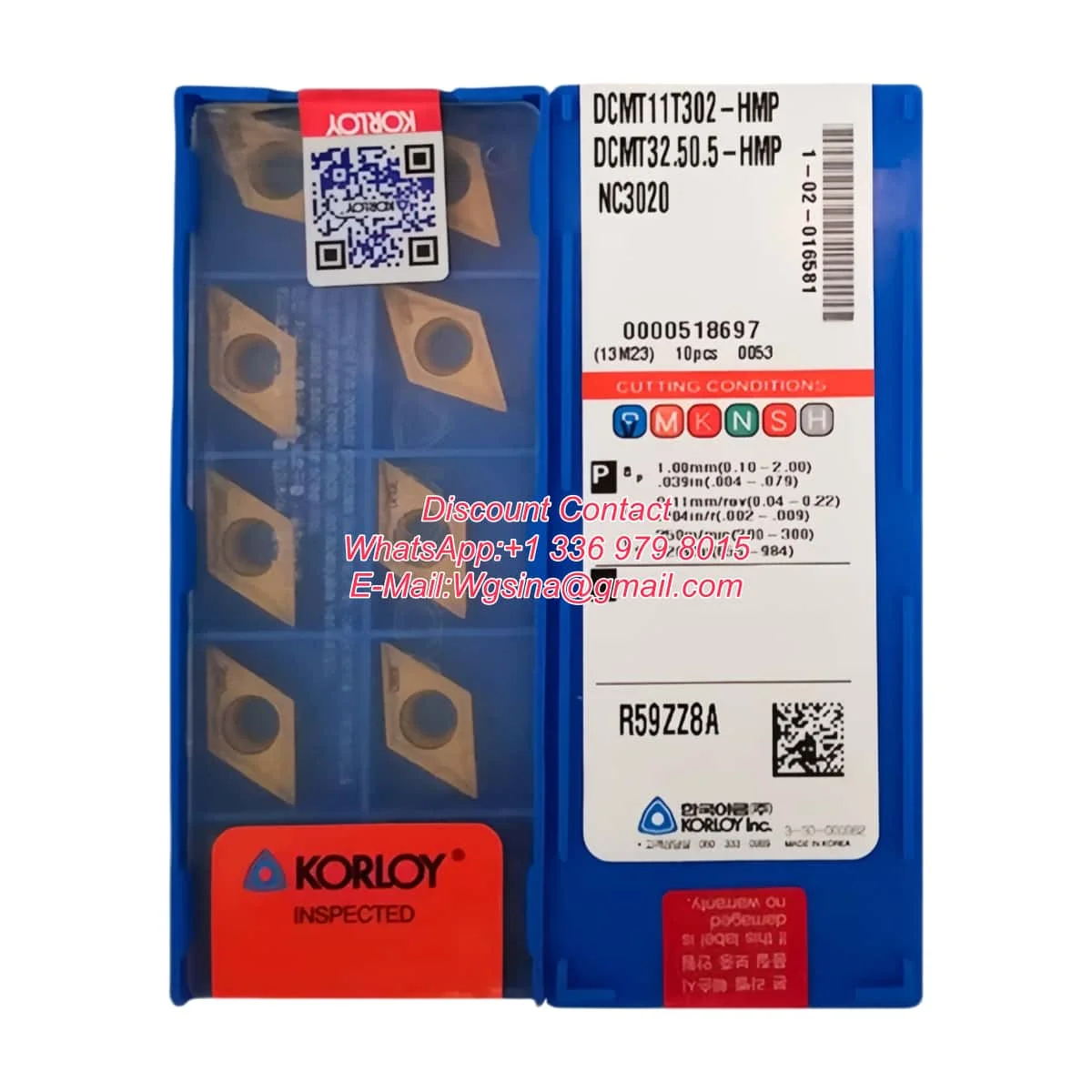 10pcs Korloy DCMT Turning Inserts DCMT0702/04/08,11T302/04/08 HMP PC5300 PC9030 Lathe Cutting Tools