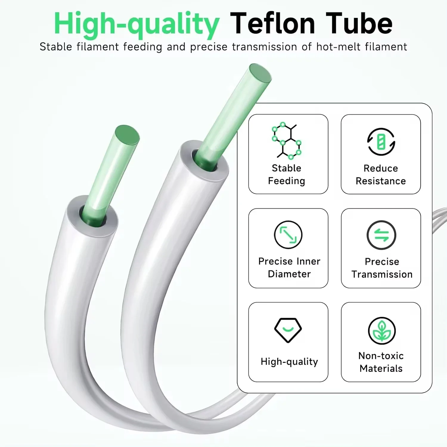 Teflonto Pipe for Bambu Lab A1/A1 Mini P1P/P1S/X1C PTFE Tube2.5mmIDx4mmOD 3D Printer for Creality K1 Ender 3 V3 3d Printer Parts