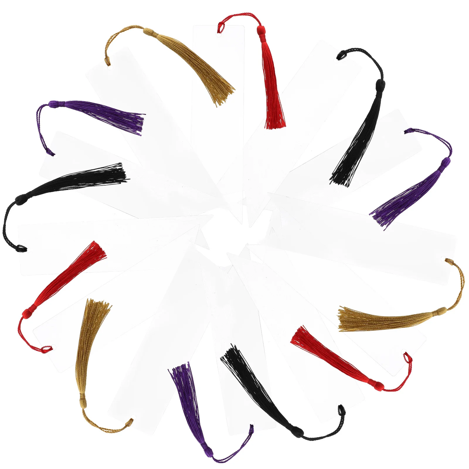 

12Pcs Acrylic Bookmark Blank Lightweight Clear Bookmarks for Home Office Reading Page Marker with Delicate Tassels Pendant