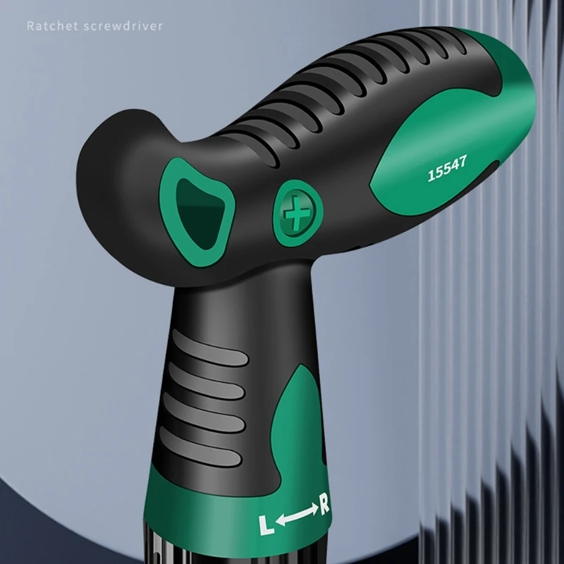 2-in-1 T-förmiger Haushalts-Ratschenschraubendreher-Satz mit isoliertem Griff für Elektrikerwerkzeug – Detail 2