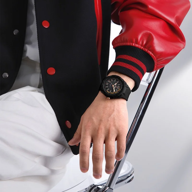 

NAVIFORCE 7126Мужские кварцевые часы в спортивном стиле со светящейся стрелкой 5ATM водостойкий силиконовый ремешок мужские модные часы подарок для мужчин