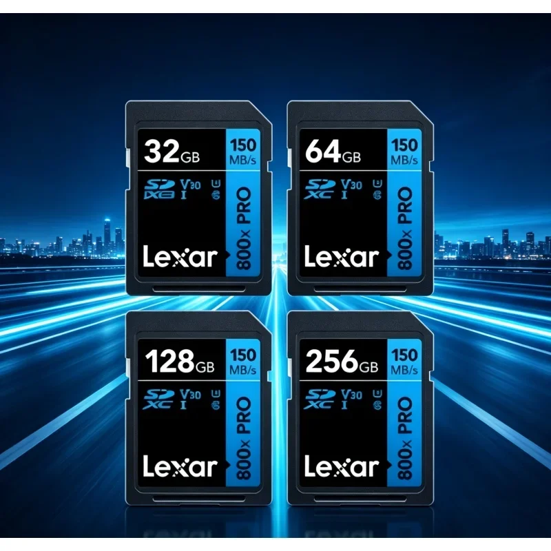 Lexar SD Card V30 U1 150MB/s High Speed Memory Card For DSLR Digital Camera Video Recording Storage