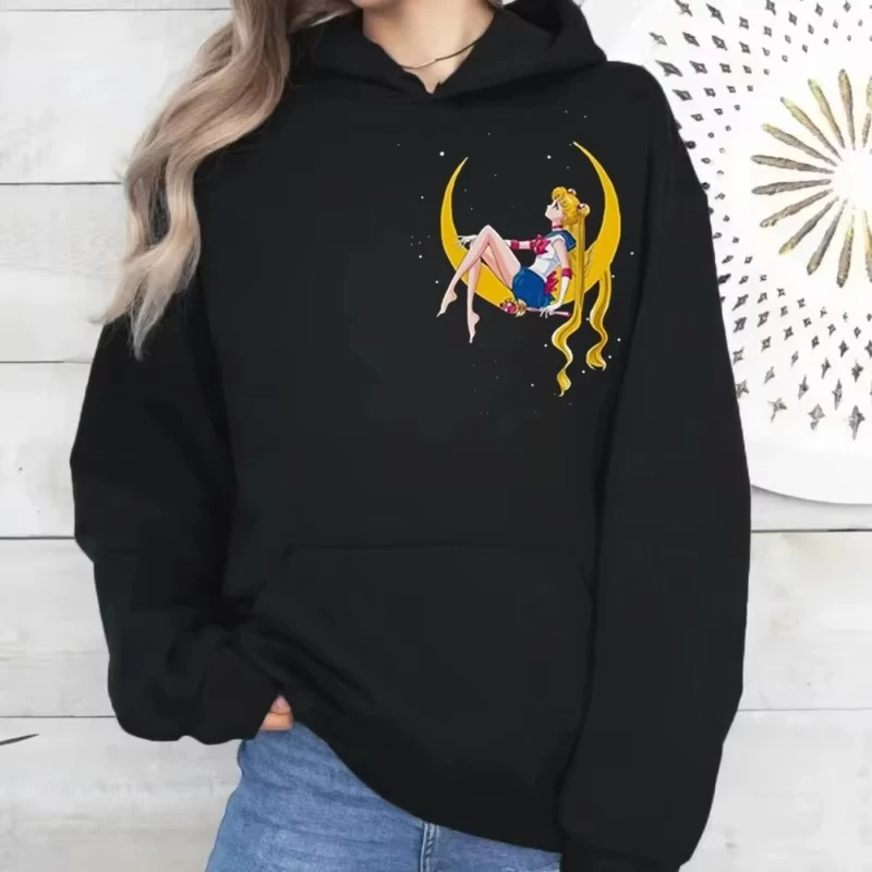 Herfst Winter Fleece Japan Anime Sailor Moon Hoodie Mannen Vrouwen Hoodies Losse Sweatshirt Unisex Herfst Warm Casual