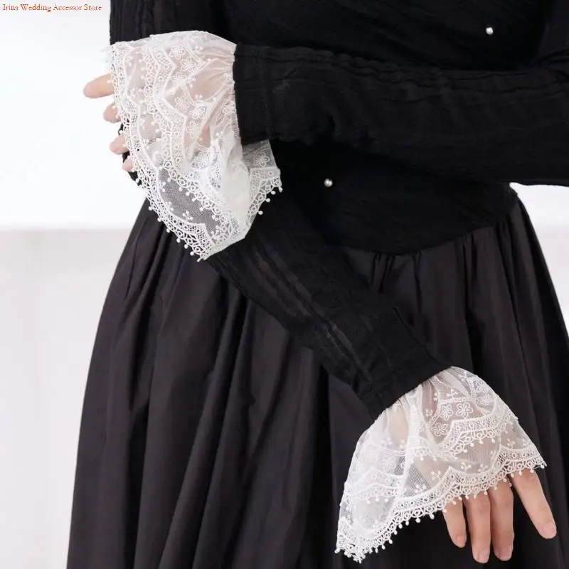 

G92D Вышивка Кружева Рукава Рукава Манжеты Нарукавники Декоративные рукава для женщин