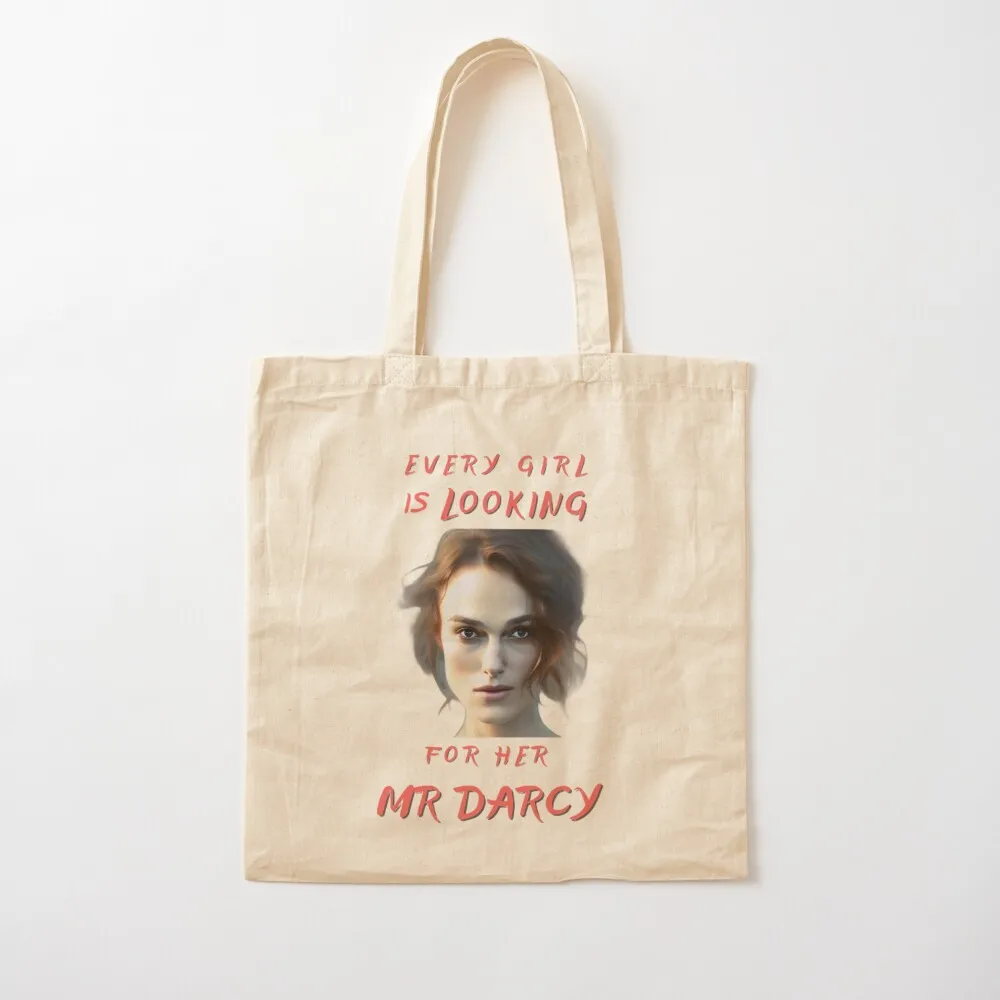 كيرا نايتلي السيد دارسي اقتباس حمل حقيبة الإناث حقيبة أكياس البيئية حقيبة تسوق شعار حمل قماش