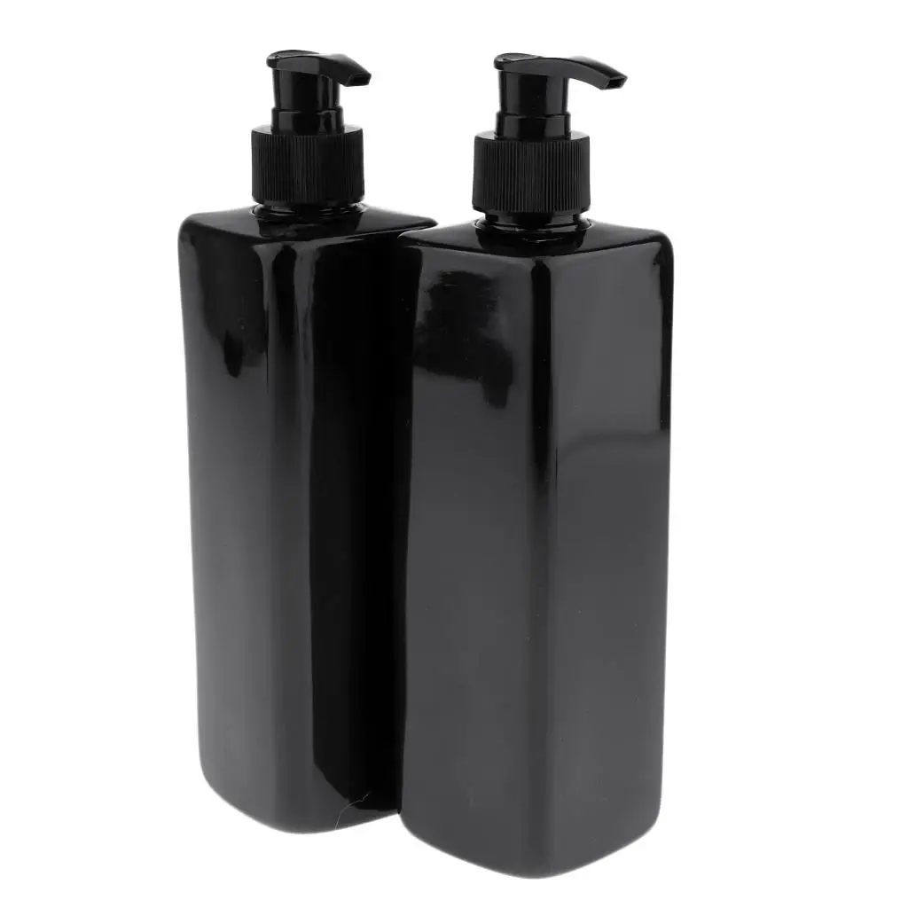 Lots 2 Large Capacity Shampoo Conditioner Emulsion Pump Bottles Refillable