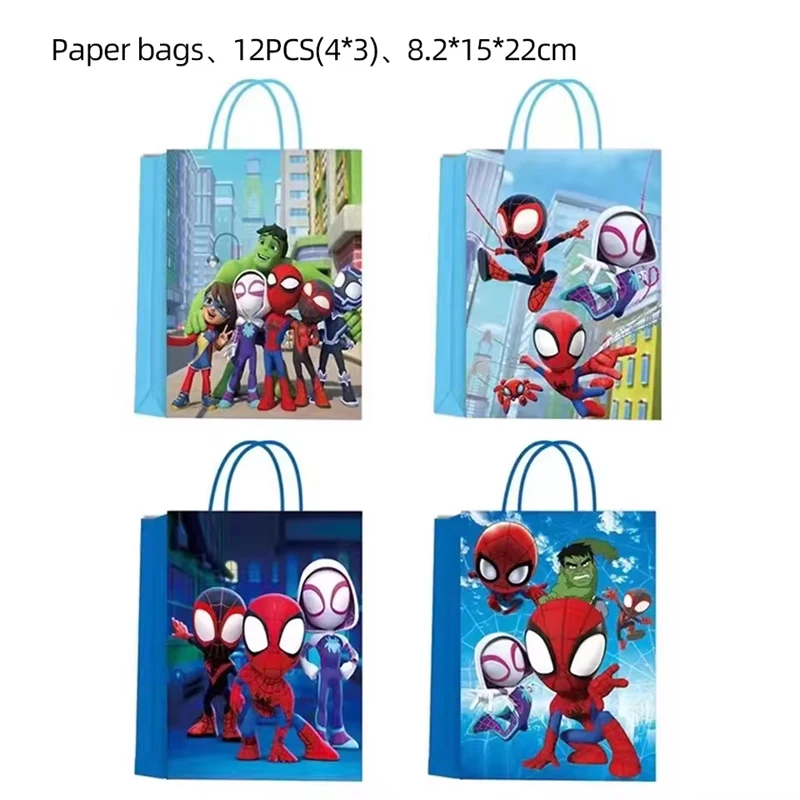 New Spidey And Friends Cup Plate Kit Kids Favors Boy 1-9st Birthday Party Decoration Baby Shower Supplies Spider-man Candles view 3