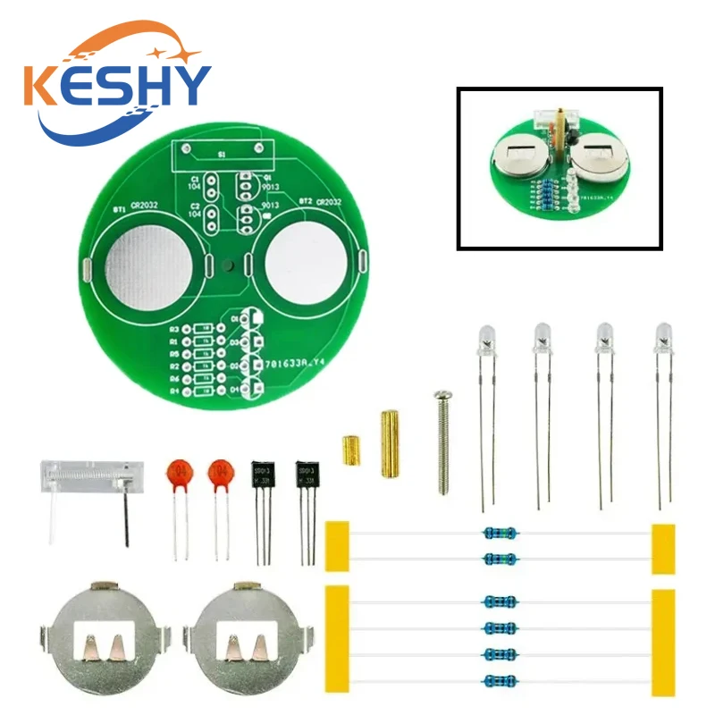 Diy Electronic Kit LED Gyro DIY Welding Kit Rotating Lantern Inline Components Diy Electronic Sodering Project(without Battery)