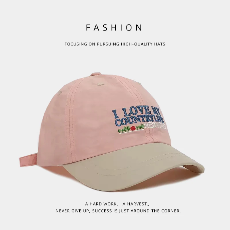 

Breathable Short Brim Baseball Cap for Women Spring and Summer Embroidered Letters Couple Soft Top Sports Sun-Proof Peaked Cap