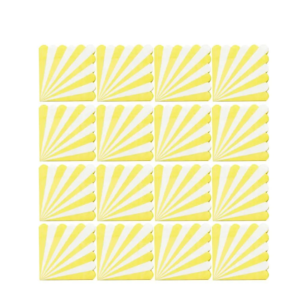 Colored Striped Napkins 16 Sheets Kids Party Paper Towel Disposable Tissue Cartoon Patterned Birthday Supplies Eco Friendly