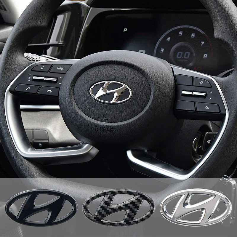 ABS Car Steering Wheel Center Sticker for Hyundai Tucson Accent Elantra Santa fe Sonata I30 I40 ix25 ix35 Solaris Accessories