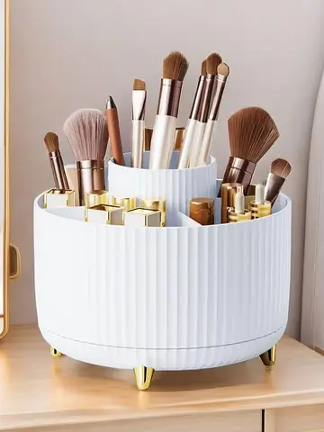 Un porte-stylo de bureau, porte-crayons, 5 emplacements, 360 °   support d'organisation de bureau rotatif, bureau, école, pot porte-stylo,...