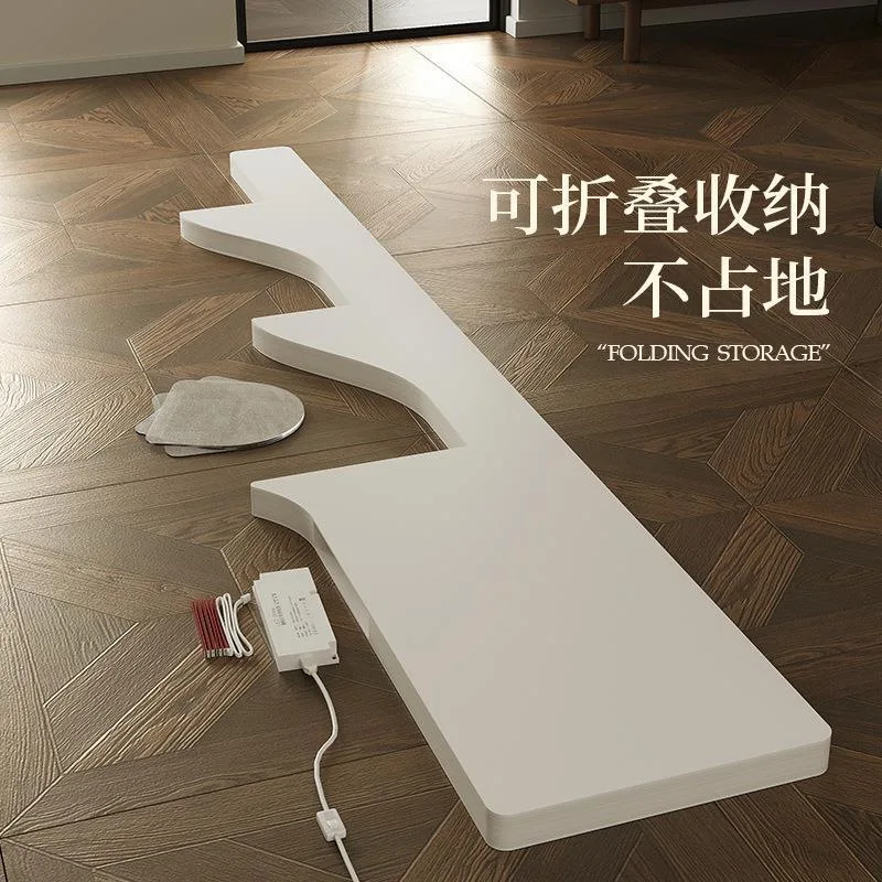 رف متنقل قابل للطي لشاشة المكتب، جدار خلفية مقسم مضيء متحرك #2