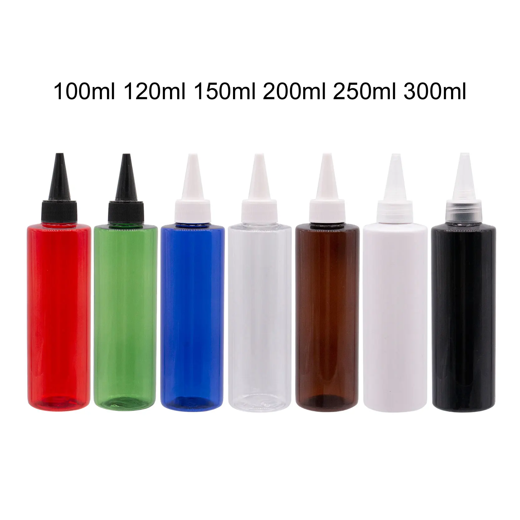 

100ml 120ml 150ml 200ml 250ml 300ml Cosmetic Lotion Plastic Bottles With Tip Cap E Liquid Packaging Container Shampoo Bottles