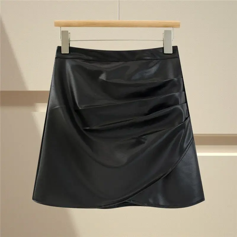 Street Casual High Waist Pleated A-line Skirt Spring Summer New Solid Simplicity Trend Half Skirt Vintage Fashion Women Clothing - Image 3
